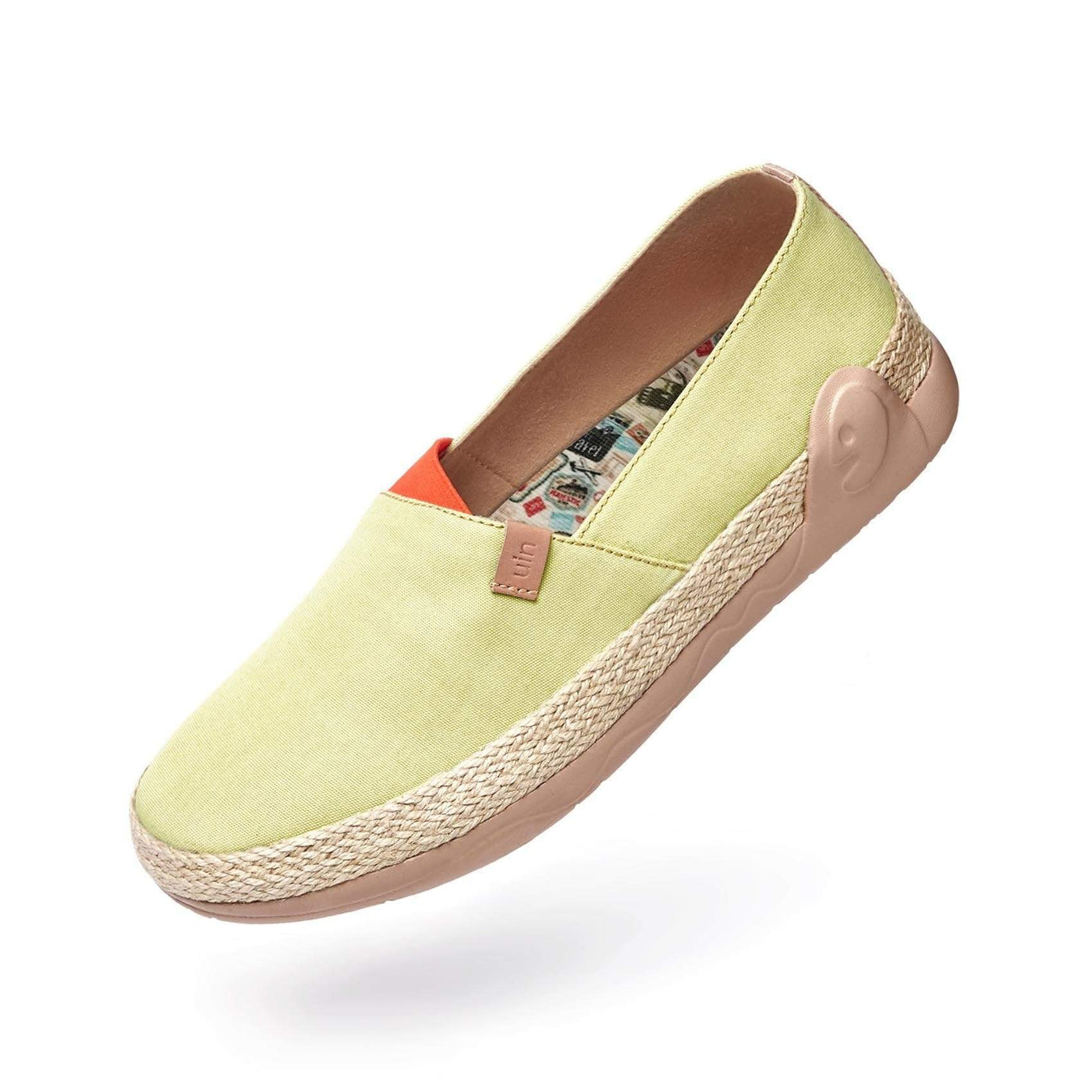 UIN Footwear Women Marbella Pale Green Canvas loafers