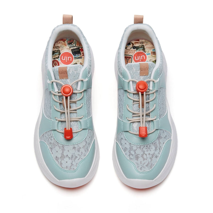 UIN Women Mintcream Lace Palma I Women Canvas loafers