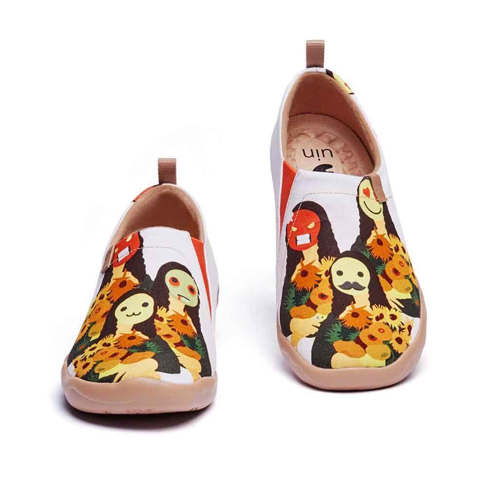 UIN Footwear Women Mona Lisa with flowers Canvas loafers