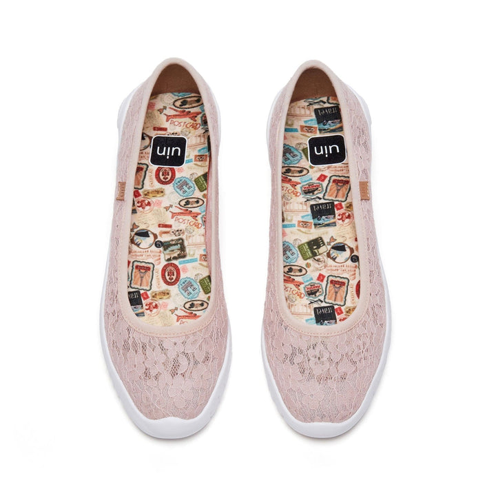 UIN Women Pink Lace Minorca III Women Canvas loafers