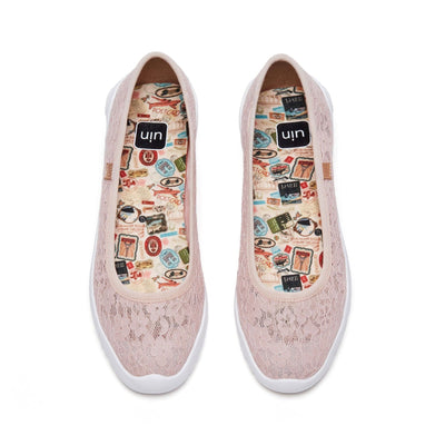 UIN Footwear Women Pink Lace Minorca III Women Canvas loafers