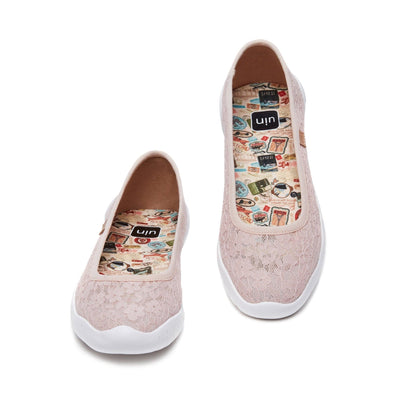 UIN Footwear Women Pink Lace Minorca III Women Canvas loafers