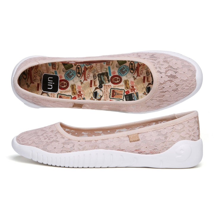 UIN Women Pink Lace Minorca III Women Canvas loafers
