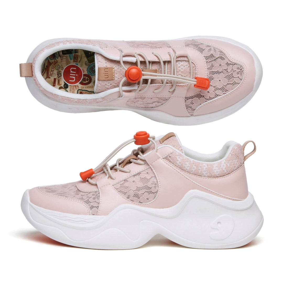 UIN Women Pink Lace Palma I Women Canvas loafers