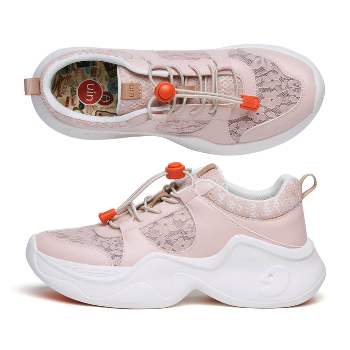 UIN Women Pink Lace Palma I Women Canvas loafers