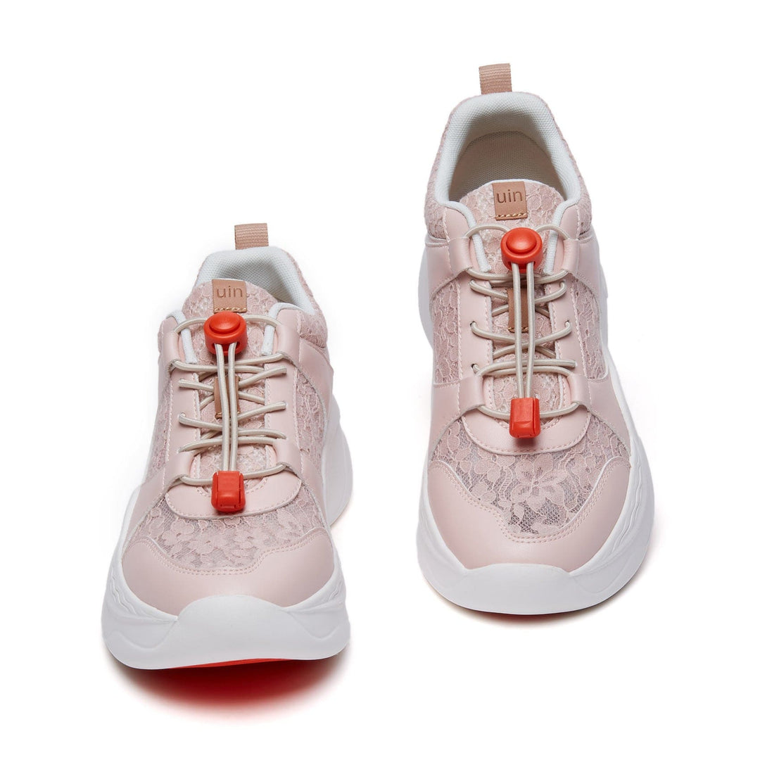 UIN Women Pink Lace Palma I Women Canvas loafers
