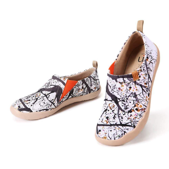 UIN Women POMEGRANATE Painted Canvas Lady Slip-on Shoes Canvas loafers
