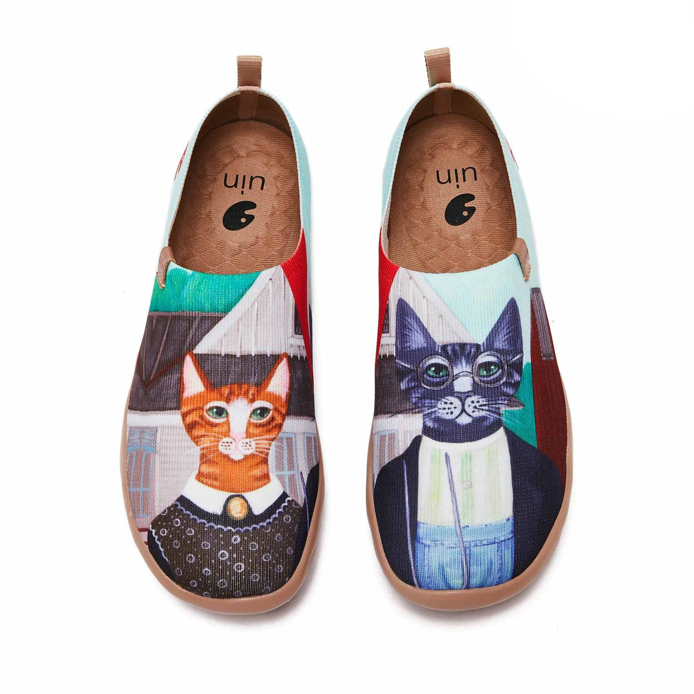 UIN Footwear Women (Pre-sale) Cat Couple Women Canvas loafers