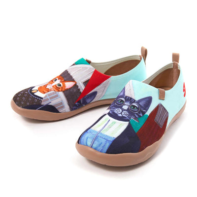 UIN Footwear Women (Pre-sale) Cat Couple Women Canvas loafers