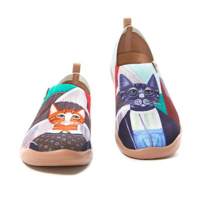 UIN Footwear Women (Pre-sale) Cat Couple Women Canvas loafers