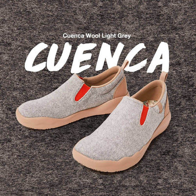 UIN Footwear Women (Pre-sale) Cuenca Light Grey Wool Women Canvas loafers