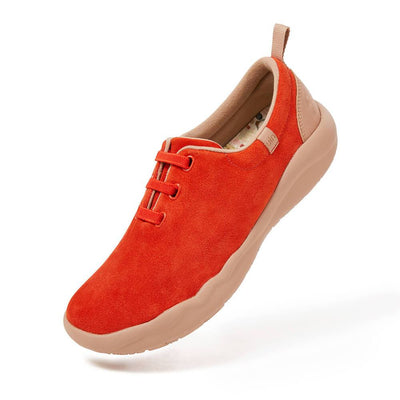 UIN Footwear Women (Pre-sale) Segovia Red Cow Suede Lace-up Shoes Women Canvas loafers