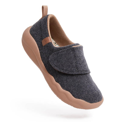 UIN Footwear Women (Pre-sale) Toledo II Deep Grey Wool Kid Canvas loafers