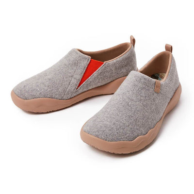 UIN Footwear Women (Pre-sale) Toledo II Light Grey Wool Women Canvas loafers