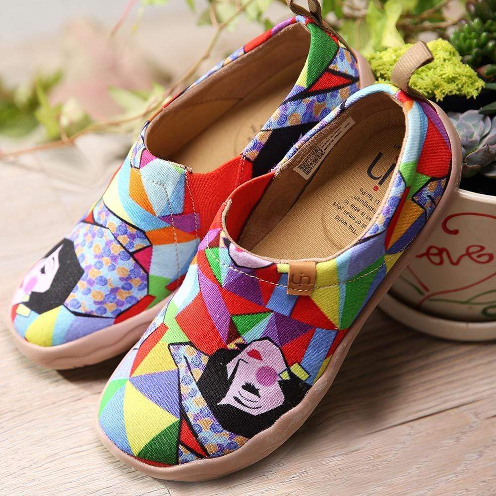 UIN Women Rainbow Girl Colorful Shoes for Lady Canvas loafers