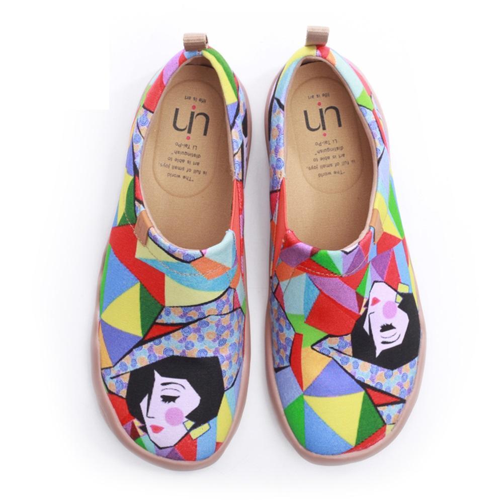 UIN Women Rainbow Girl Colorful Shoes for Lady Canvas loafers