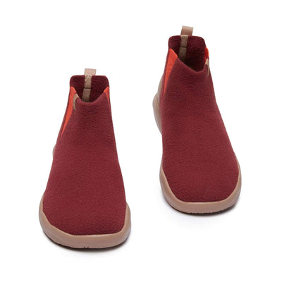 UIN Footwear Women Rose Red Knitted Wool Granada Women Canvas loafers