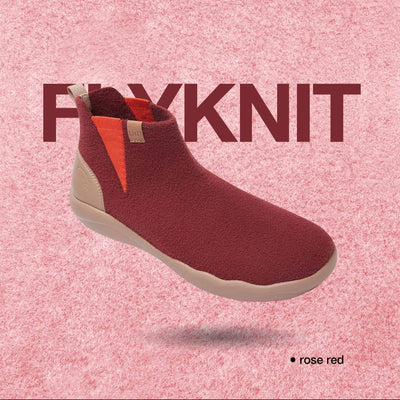 UIN Footwear Women Rose Red Knitted Wool Granada Women Canvas loafers