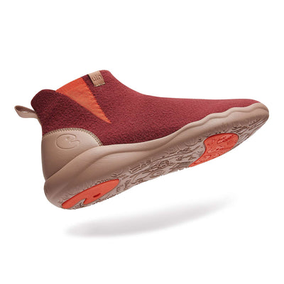 UIN Footwear Women Rose Red Knitted Wool Granada Women Canvas loafers