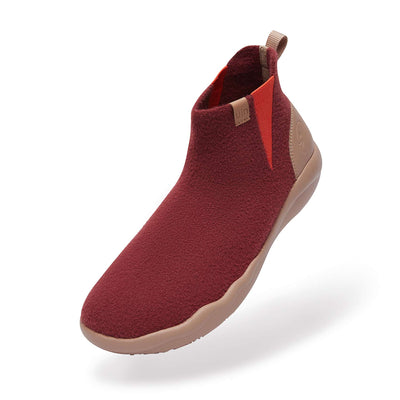 UIN Footwear Women Rose Red Knitted Wool Granada Women Canvas loafers