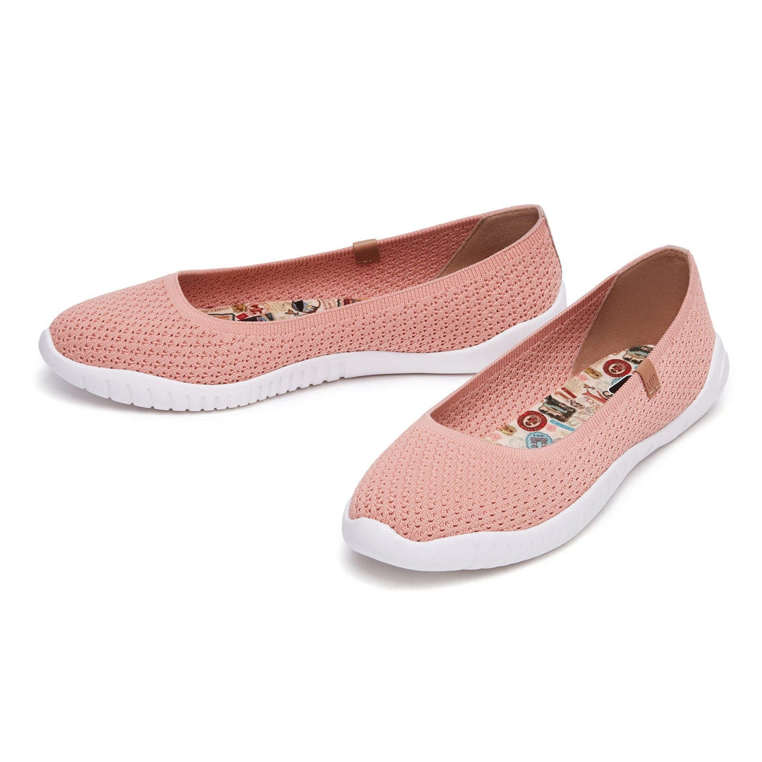 UIN Women Rosy Pink Knitted Minorca III Women Canvas loafers