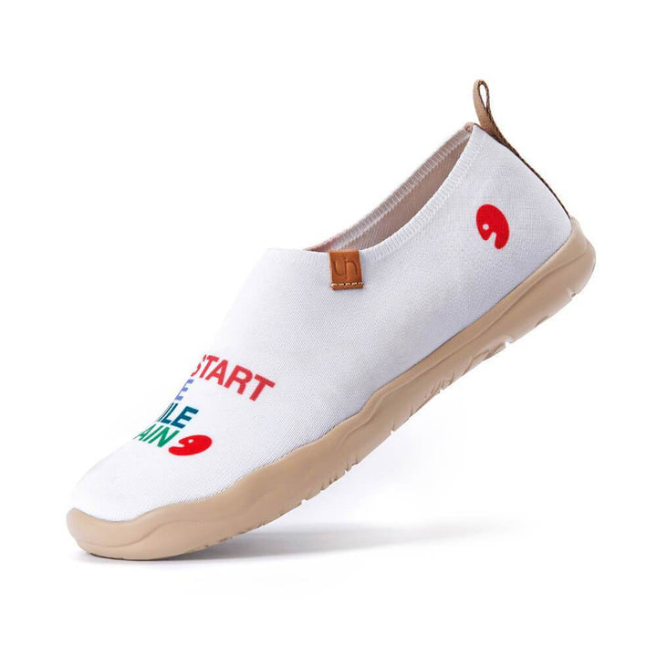 UIN Women Smiley Knitted Canvas loafers