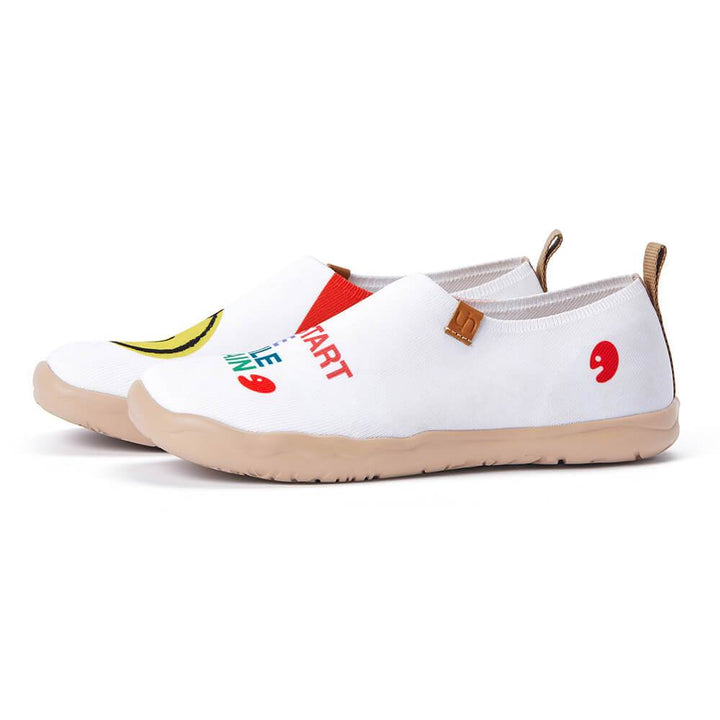 UIN Women Smiley Knitted Canvas loafers