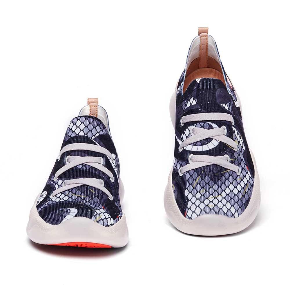 UIN Women Snake Canvas loafers