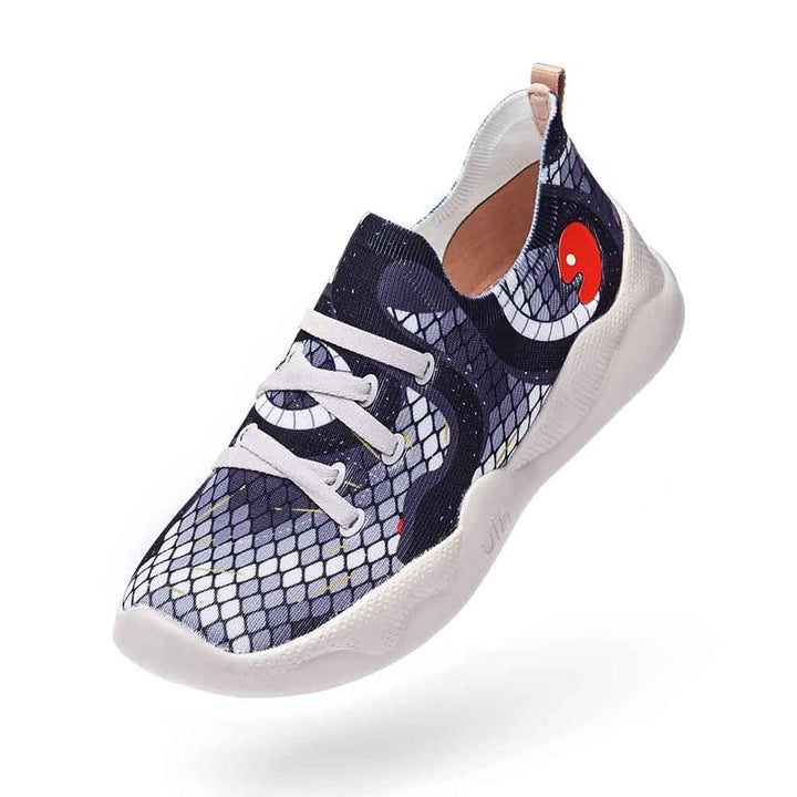 UIN Women Snake Canvas loafers