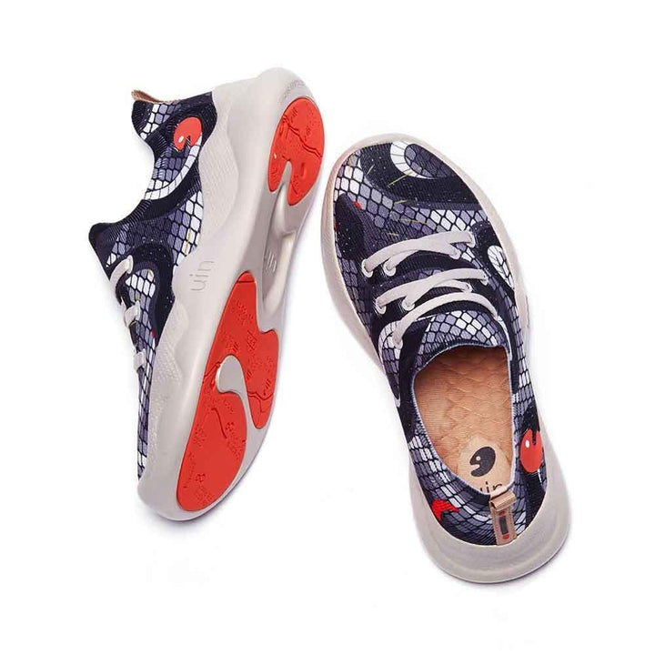 UIN Women Snake Canvas loafers