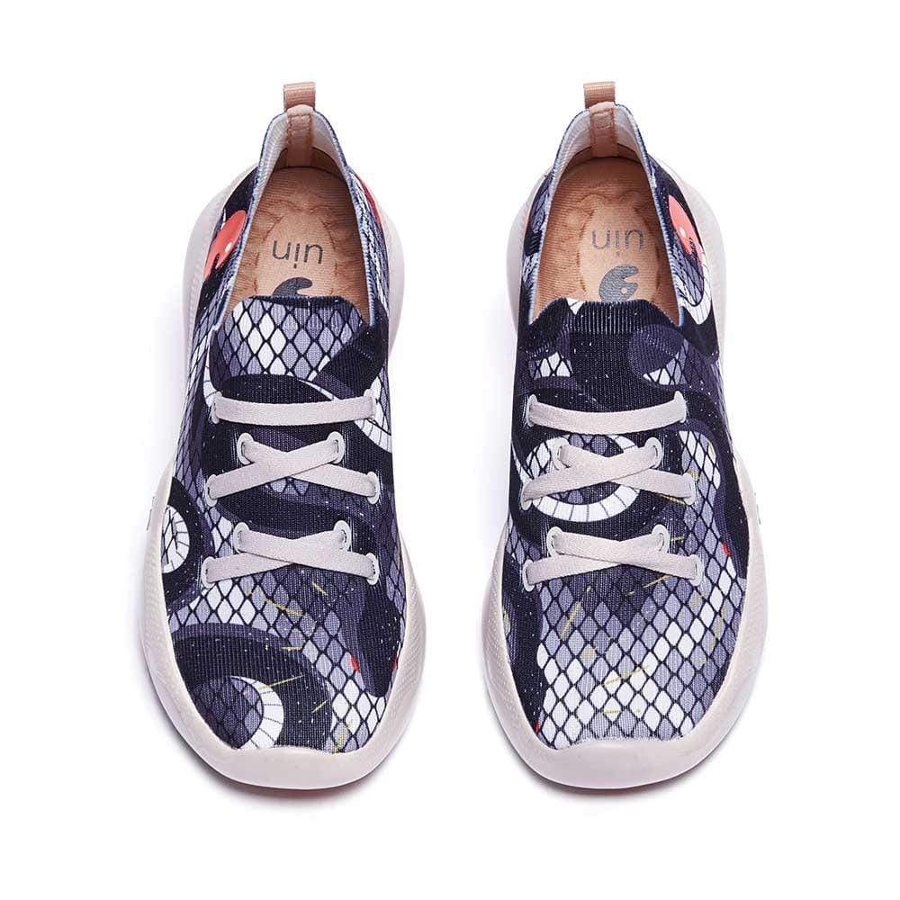 UIN Women Snake Canvas loafers