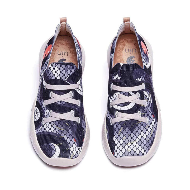 UIN Women Snake Canvas loafers