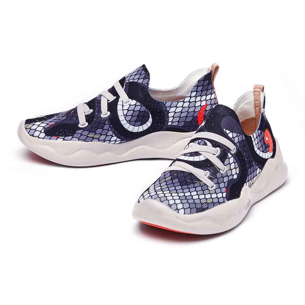 UIN Women Snake Canvas loafers