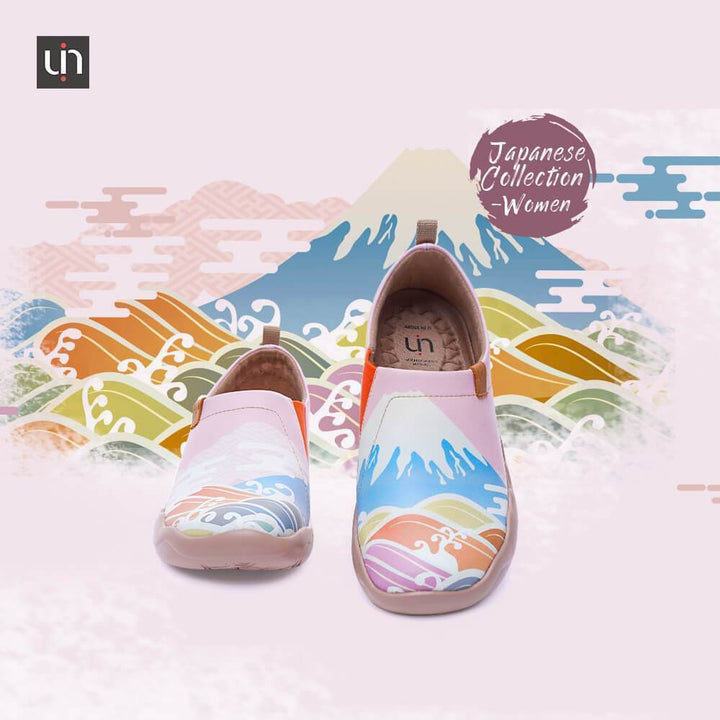 UIN Women -Spring in Mount Fuji- Women Art Painted Flat Shoes Canvas loafers
