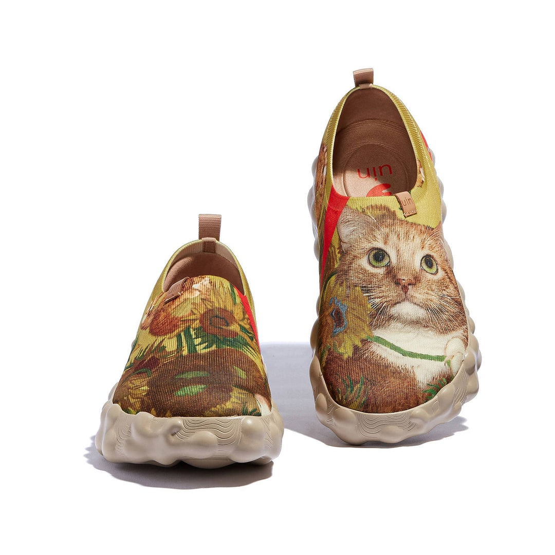 UIN Women Sunflowers and Cat 2 Toledo VI Women Canvas loafers
