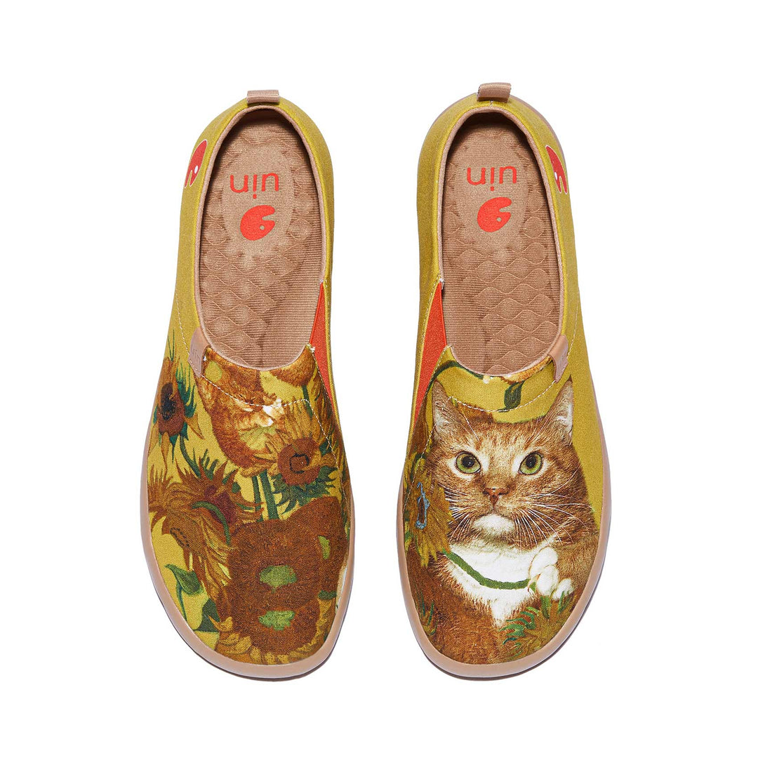 UIN Women Sunflowers and Cat Toledo I Women Canvas loafers