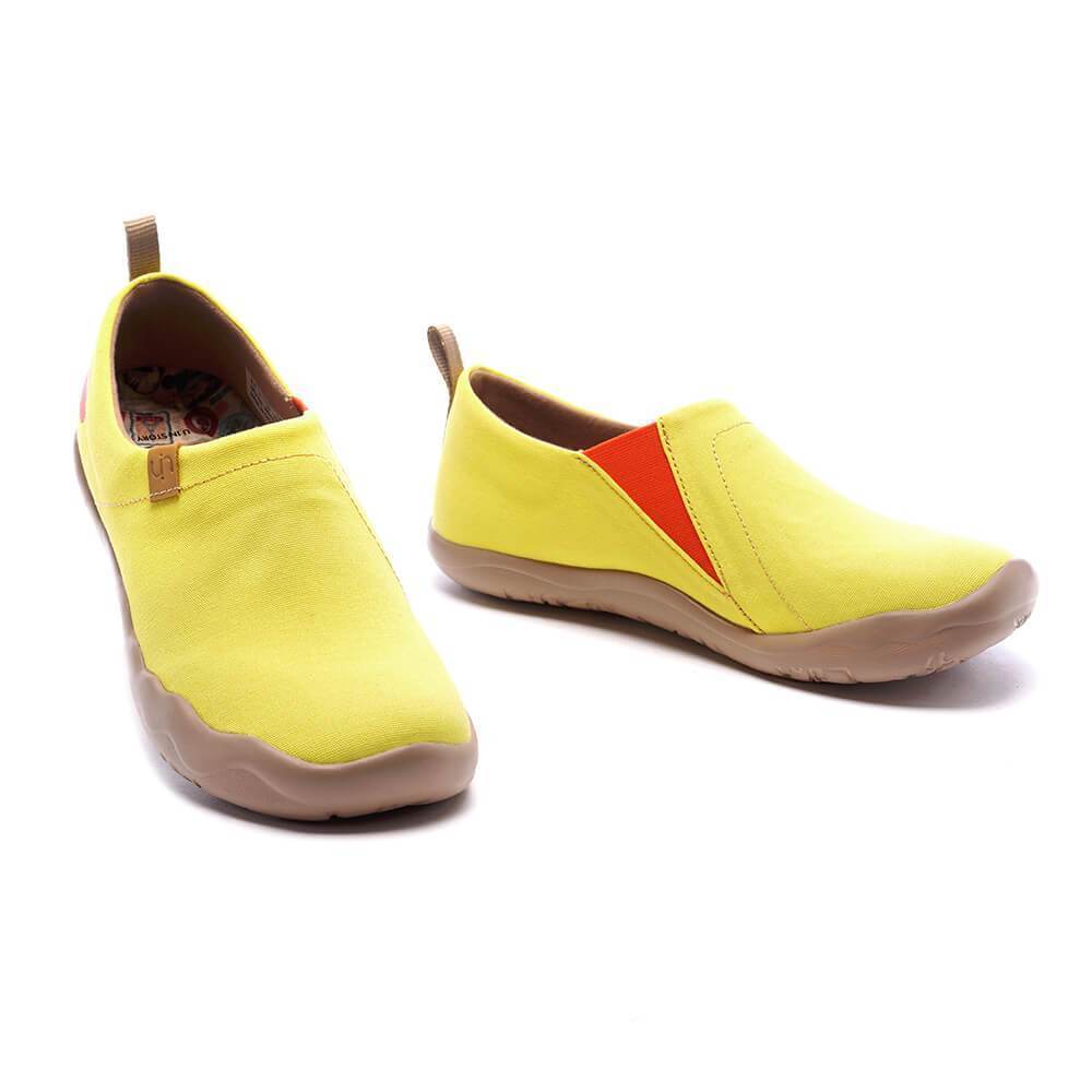 UIN Footwear Women Toledo Lemon Yellow Canvas loafers