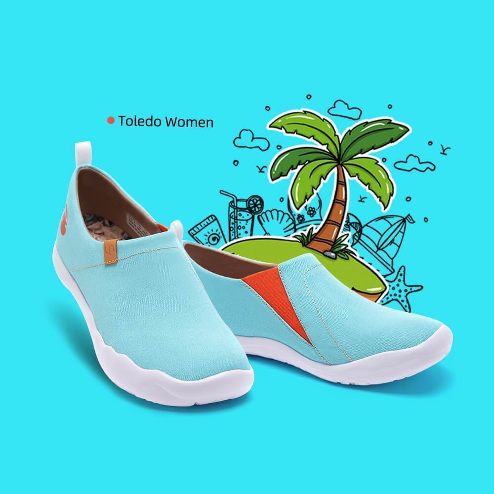 UIN Footwear Women Toledo Light Blue Canvas loafers