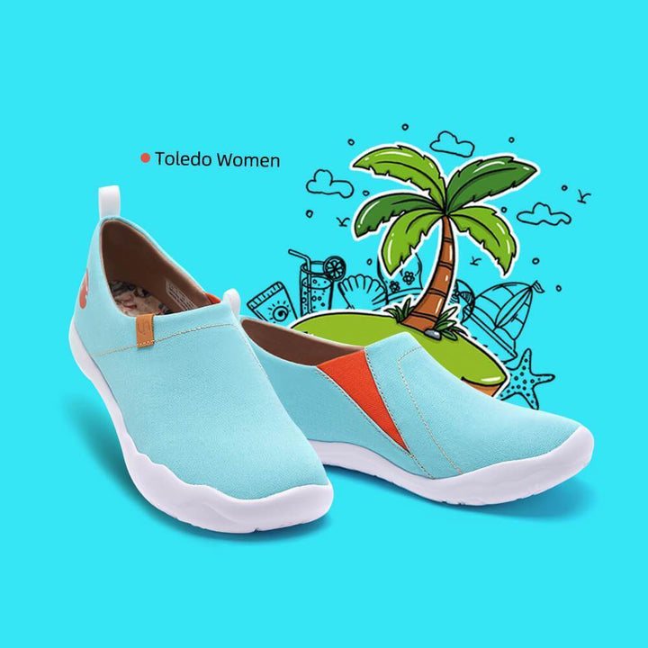 UIN Footwear Women Toledo Light Blue Canvas loafers