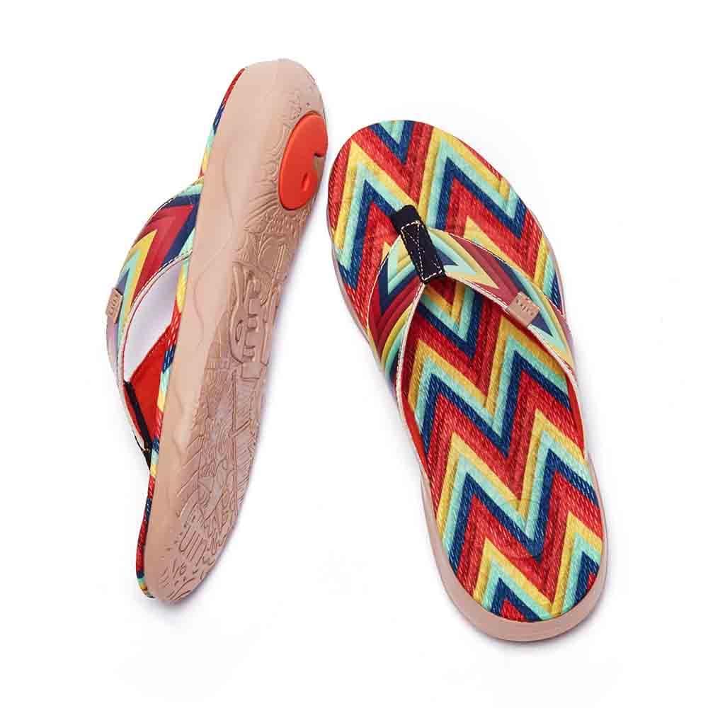 UIN Footwear Women Triangle Women Majorca Flip Flops Canvas loafers