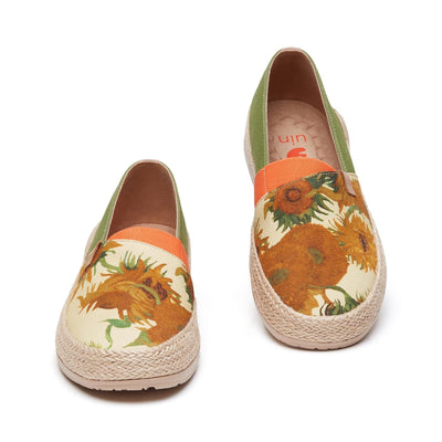 UIN Footwear Women Van Gogh Sunflowers Marbella I Women Canvas loafers