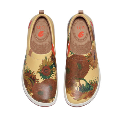 UIN Footwear Women Van Gogh Sunflowers Toledo VIII Women Canvas loafers