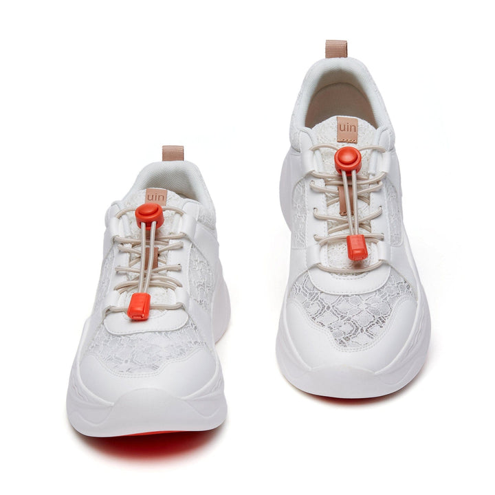 UIN Women White Lace Palma I Women Canvas loafers